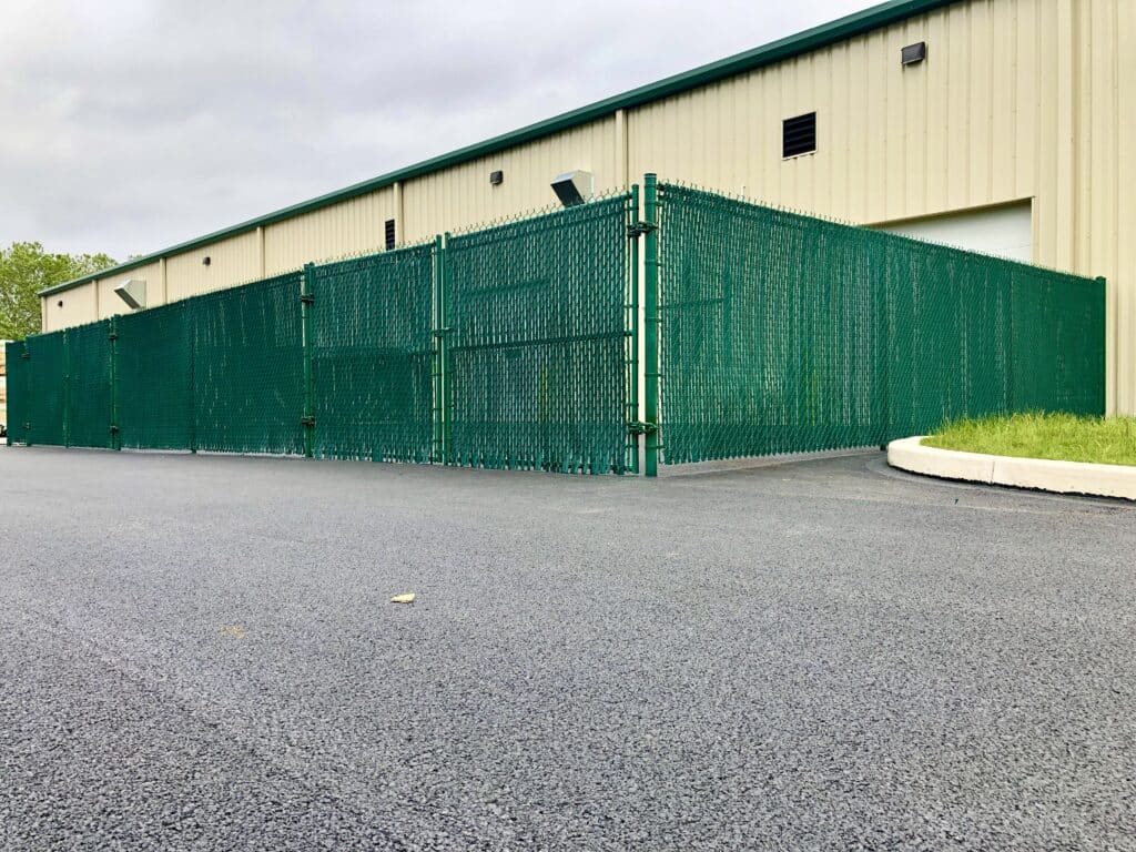 Chain Link Fence with Privacy Slats